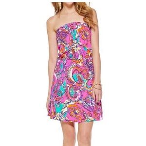 NWT Lilly Pulitzer Sea and Be Seen Multicolor Strapless Atwood Dress Size Small